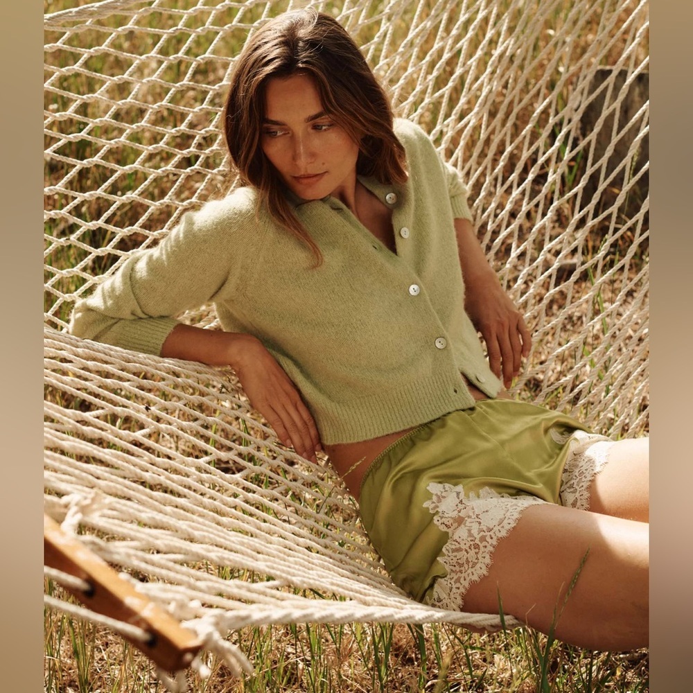 Doen Petra Cardigan in Fernwood Green Size XXL